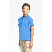 PSYCHO BUNNY Kids Classic Pique Polo Shirt Short Sleeve Marina Blue Medium 10/12