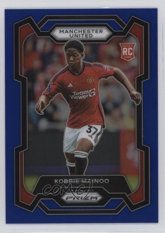 2023-24 Panini Prizm Premier League Blue Prizm 176/299 Kobbie Mainoo #38 1e41