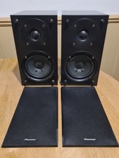 Vintage Pioneer S-HM76GB Speaker Pair 50W 4 Ohm Piano Black Bookshelf Hi-Fi Rare