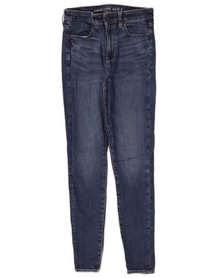American Eagle Damen Skinny Jeans US 4 Small W26 L28 Blau Baumwolle AZ08