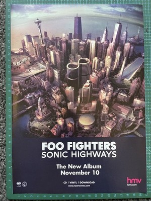 Foo Fighters Sonic Highways A4 Poster/Magazine Advert Colour Shape Nothing Left 