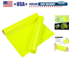 Heat Transfer Vinyl Roll HTV Vinyl - 12" x5ft Neon Yellow Iron on Vinyl for T...