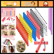 72 Pcs Hair Perm Rods Set - Short Plastic Cold Wave Curling Rollers + Pintail Co