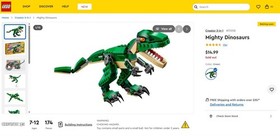 31058 LEGO&reg; CREATOR Mighty Dinosaurs (100% complete w/ Instructions)