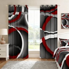 Geometric Lines Grommet Curtainskids Boys Girls Geometry Swirls Window Treatment