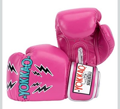 YOKKAO Muay Thai Gloves - Fuchsia Fedora - 14oz Lace Up Leather