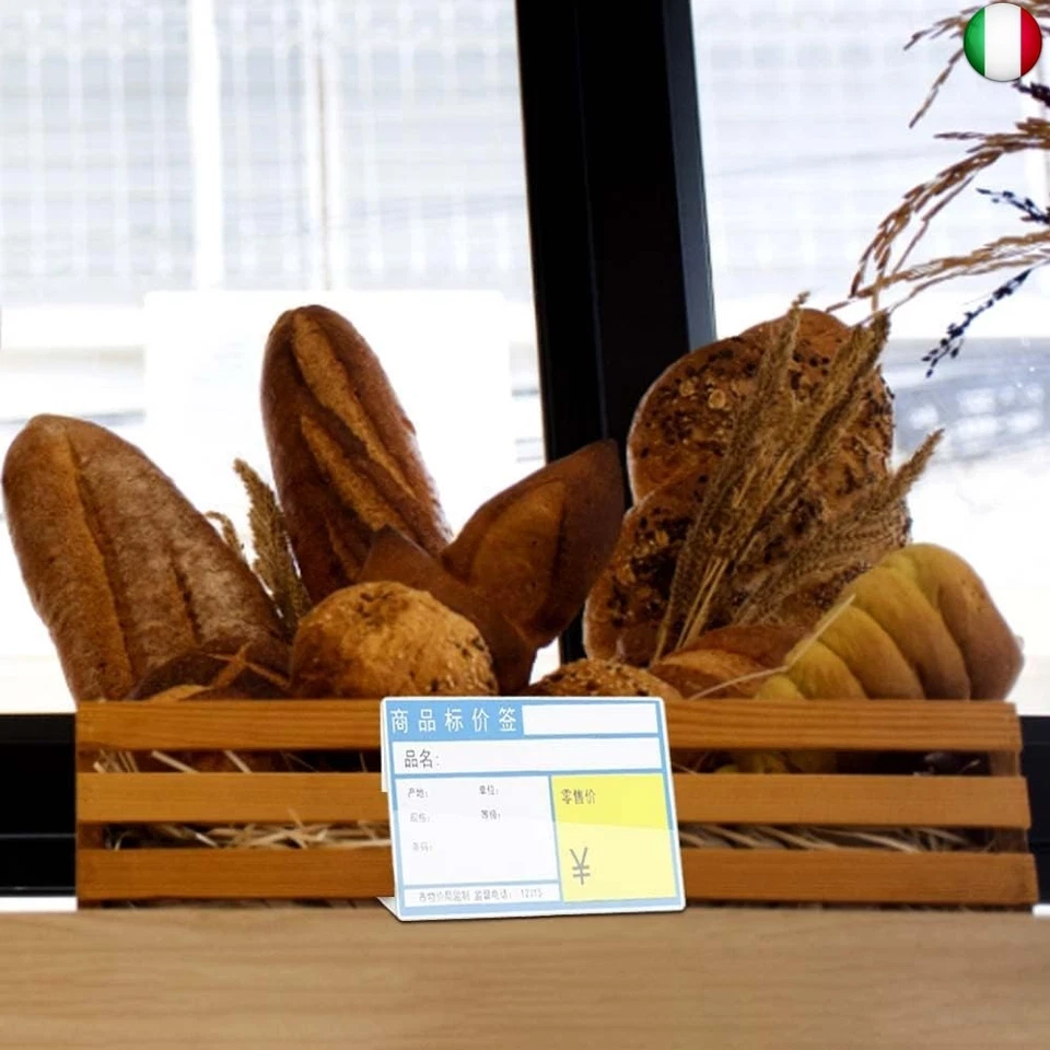 Porta Etichette Trasparente 40pcs, Porta Prezzi, Porta Cartellino, Porta - Immagine 3 di 4