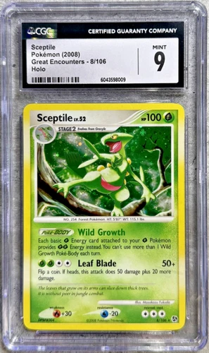 Pokemon Card Sceptile Holo Rare CGC 9 Mint, Great Encounters 8/106, 2008 (1)