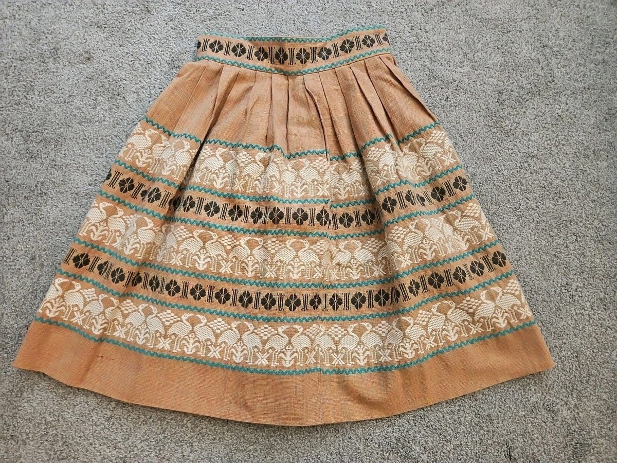 vintage Guatemala hand stitch skirt