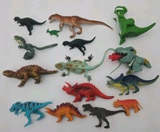 Lot of 15 Dinosaur Figures Mixed Toy Bundle T-Rex Triceratops Stegosaurus...