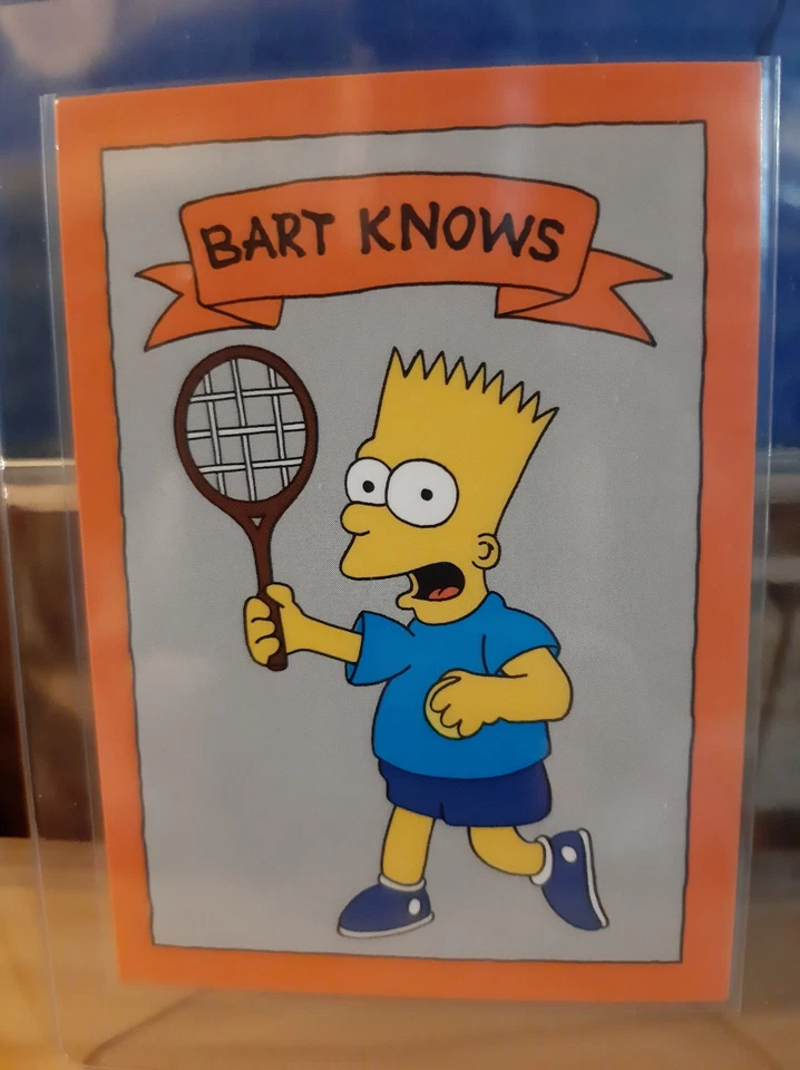 BART KNOWS TENNIS 1990 BART KNOWS SIMPSONS PROMO CARD 12w
