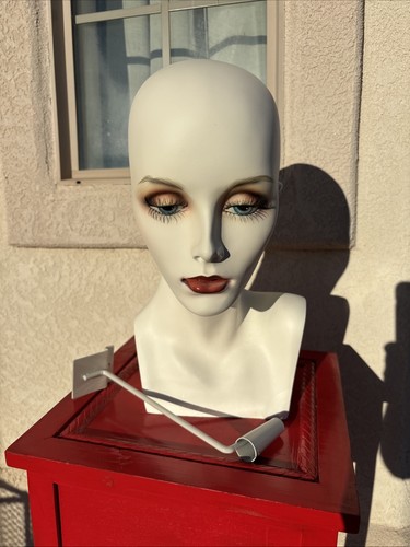 Female Mannequin Head for Wig Training and Display Hat Stand Holder