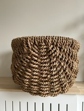 Large Chunky Woven Seagrass Basket Storage Boho Farmhouse