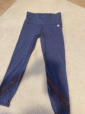 Tory Sport Women's Geometric Logo Ankle Leggings Blue/Brown Size M