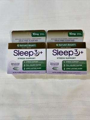 2-Nature's Bounty Sleep3 + Stress Support, 28 Tri-Layer Tablets EXP2/27+