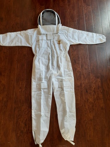 Buzz Beekeeping Suit with Round Veil Small Linen White Polycotton Unisex - Picture 2 of 15