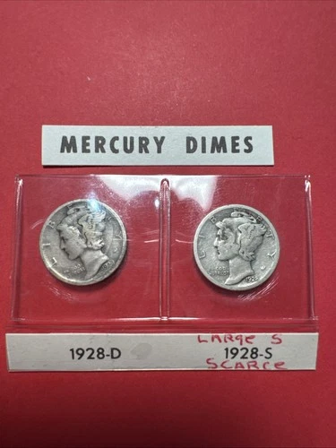 1928 D & S 10C Mercury Dimes Set 90% Silver