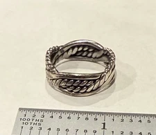 Retired Silpada Sterling Silver Braided Rope Band Ring Size 8 R0665