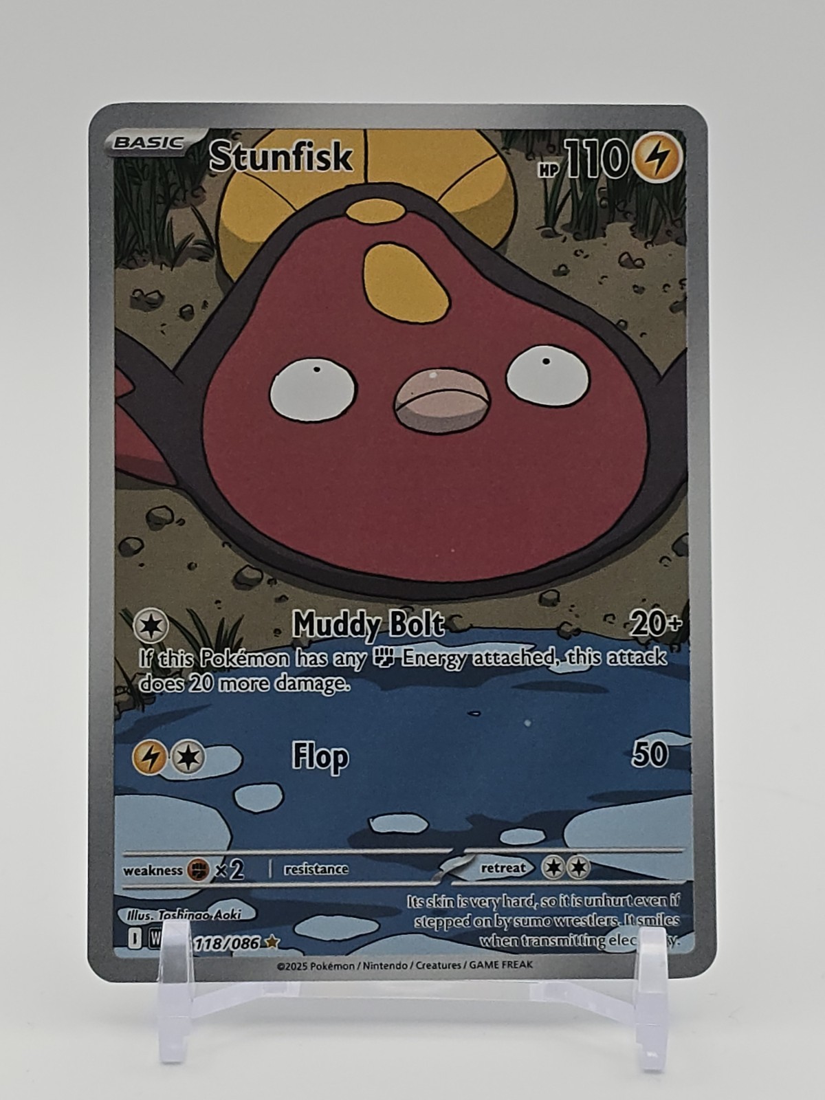 2025 Stunfisk #118/086 SV:EN: White Flare Holo ILLUSTRATION RARE NM/MINT