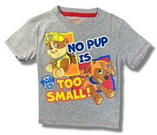 PAW PATROL BOYS SHIRT - NO PUP IS SZ 2T - GREY PRINT - TOP TEE GRAPHIC KIDS