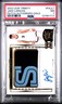 PSA 7 - JAKE LARAVIA #/75 Auto - 2022 Leaf Trinity WORN Patch RPA Autograph GOLD
