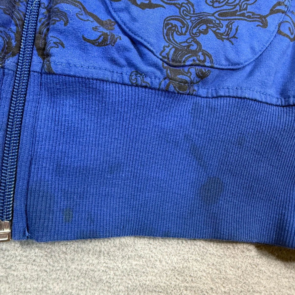 Sudadera con Capucha Cool Attitude Mujer L Azul Gráfico Alas de Águila Tatuaje Cremallera Estilo Y2K Foto 3 de 4