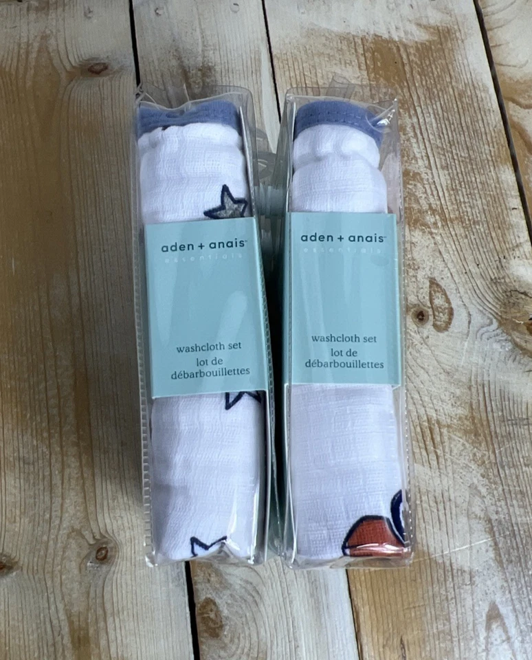 Paquete de 3 paños de muselina de algodón Aden + Anais Hit The Road camión rayas estrella 2 unidades Foto 2 de 4