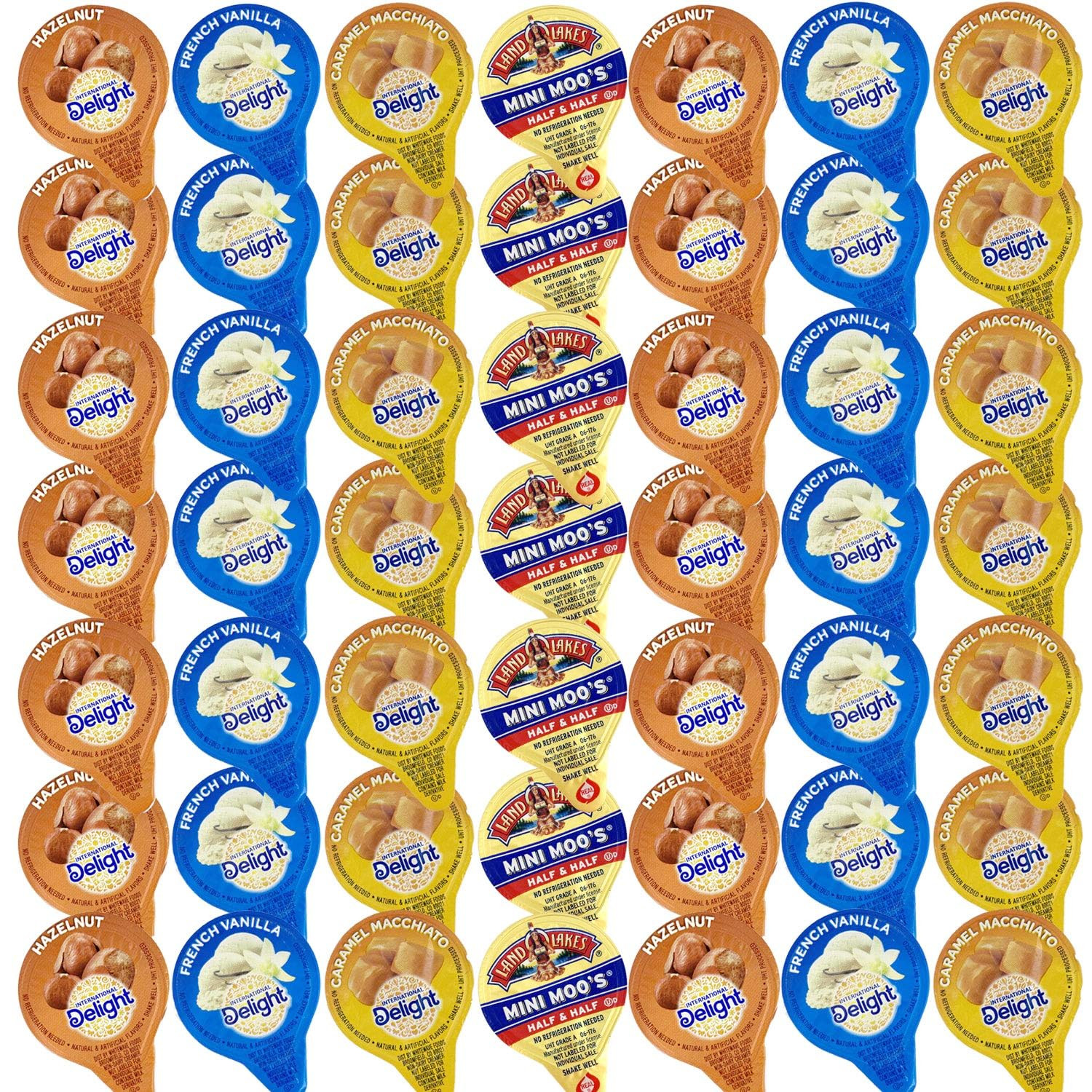 Various Flavors Assortment Single Serve Coffee Cream Creamer Set, Various Swe...