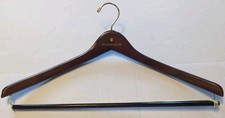 Vintage Nordstrom Brown Wooden Suit Hanger With Metal Trouser Bar