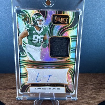 Panini 2024 Select RPA Leonard Taylor III RC Auto Mem Silver Prizm /199 Jets