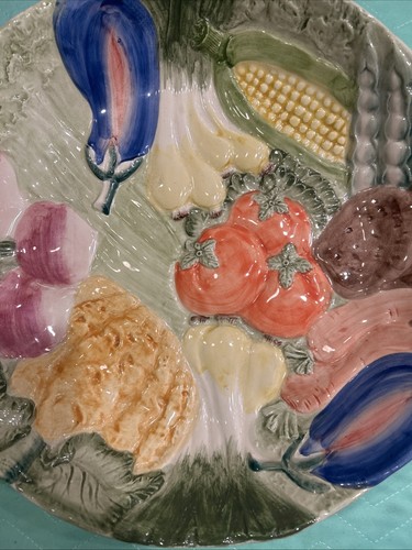 Vintage 1986 Fitz & Floyd Large 14" Centerpiece Bowl Relief Vegetables NICE - Picture 10 of 16