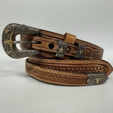Vogt Sterling Silver & 14k Gold Longhorn Ranger Belt Buckle Set 38 Please Read!!