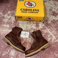 Nos Vintage Carolina Brown Leather Boots USA Made 9 EE 8191 377