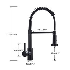 Matt Black Monobloc Kitchen Sink Mixer Tap With Pull Out Hose Spray Single Lever