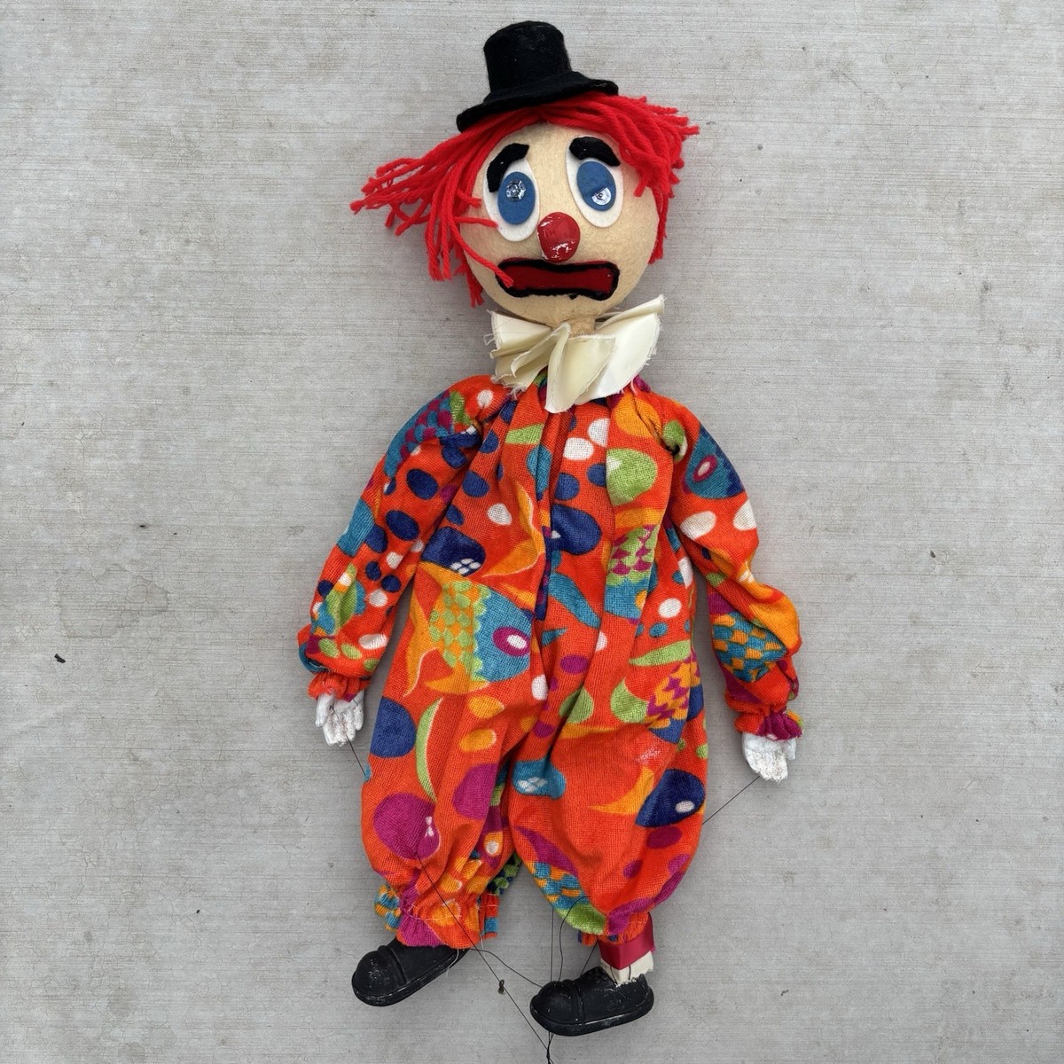 Vintage Virginia Austin Curtis Crafts Clown Marionette Puppet Rare