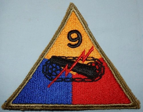 WW2 ERA 9th ARMORED DIVISION PATCH US MILITARY BADGE UNITED STATES WORLD WAR II