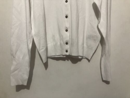 Cárdigan Jersey Marks & Spencer Cuello Redondo Botón Frontal Reino Unido 16 Blanco Suave - Imagen 2 de 10