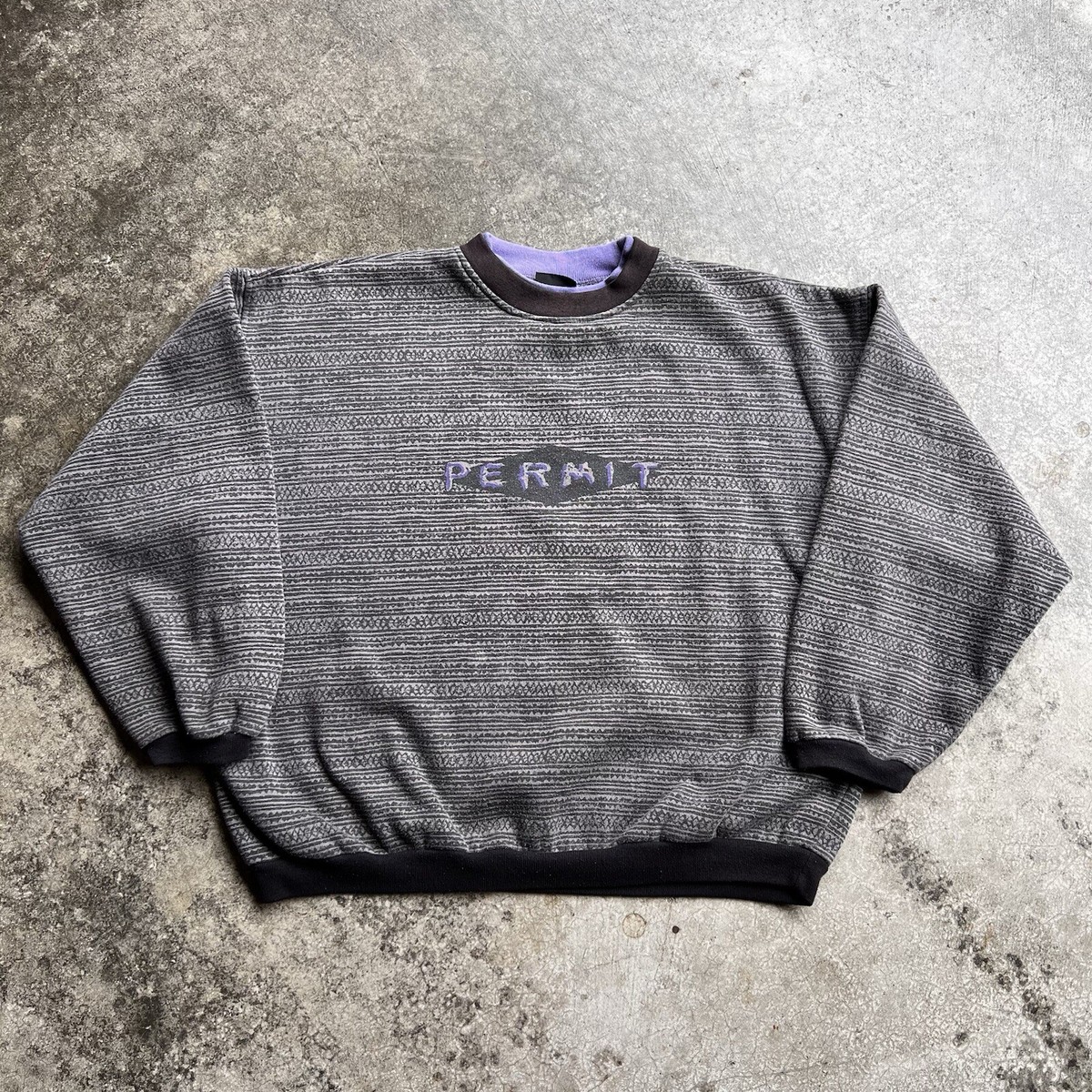 Vintage 90s Permit Skate Surf All Over Print Sweatshirt Mens Size