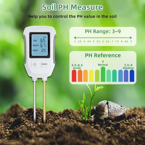 3 in 1 Digital Soil PH Tester Moisture Meter Test Kits Fits Garden Plant Lawns - Picture 4 of 11