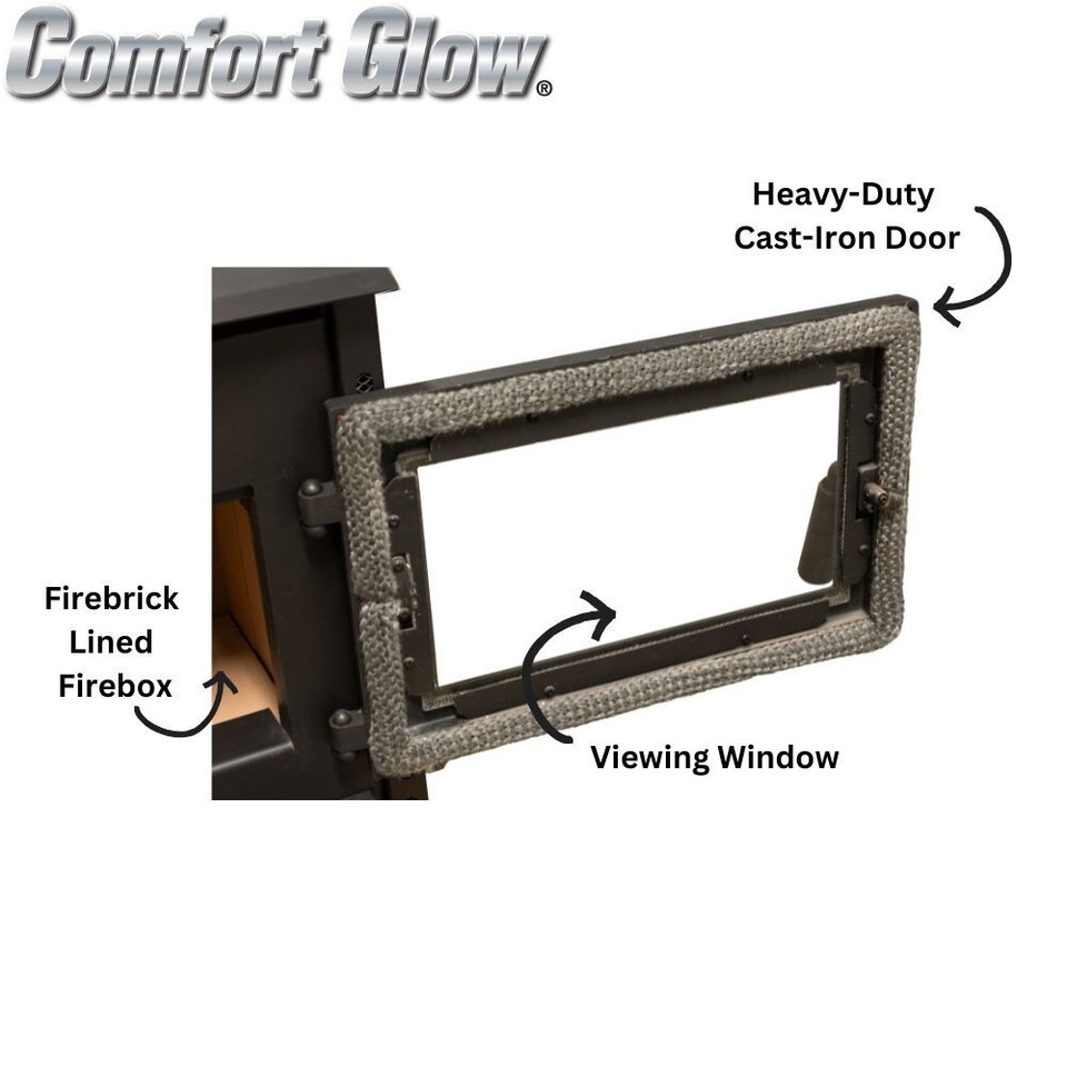 Comfort Glow Wood Burning Fireplace Insert, Heats Up To 1,200 Sq Ft ...