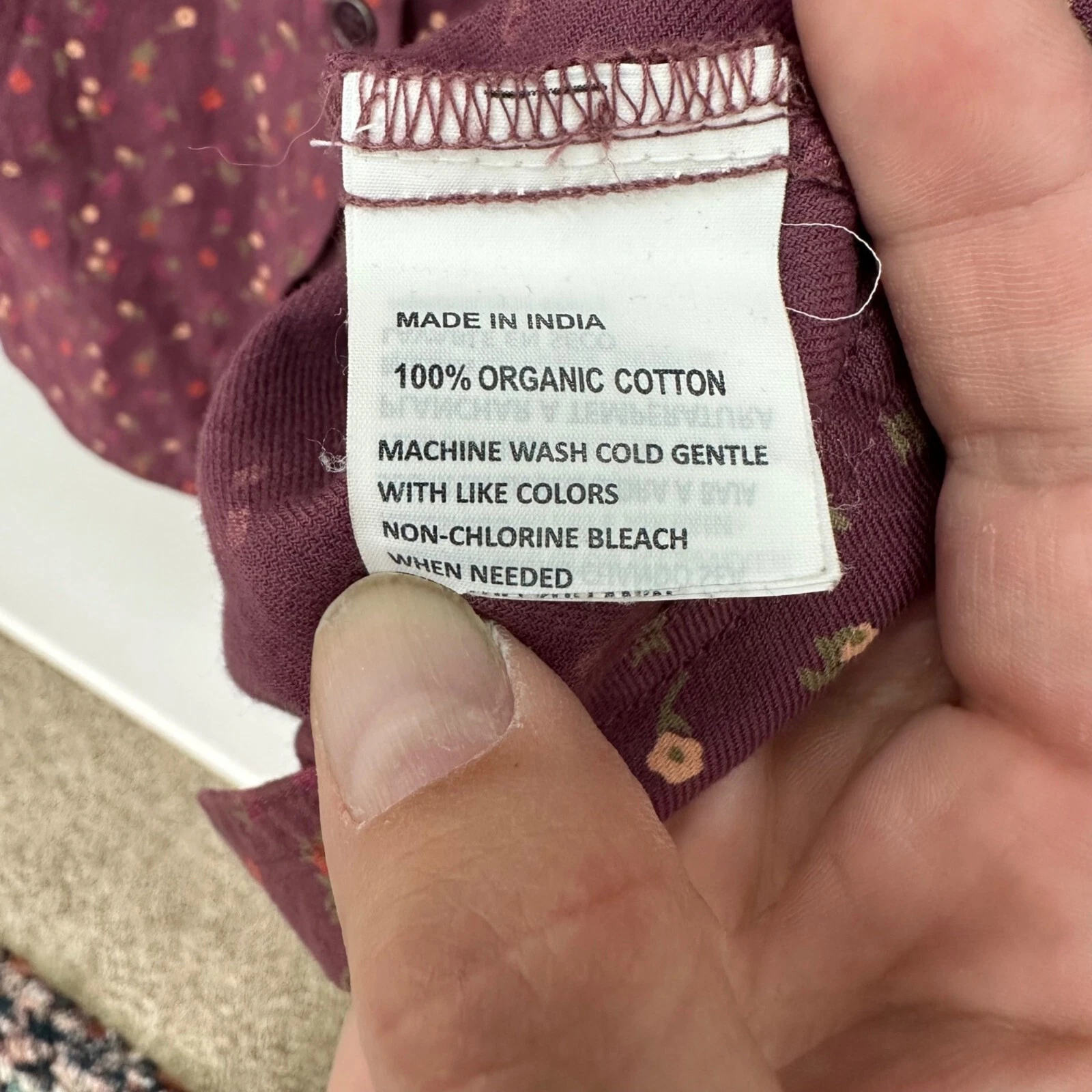 prana ditsy organic cotton button up shirt