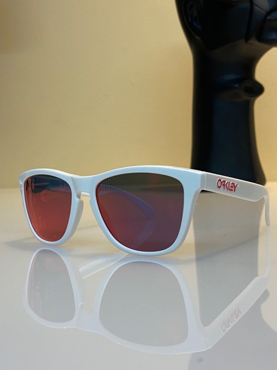 OAKLEY -FROGSKINS POLISHED WHITE/RUBY IRIDIUM OO9013 24-307 OAKLEY -FROGSKINS POLISHED WHITE/RUBY IRIDIUM OO9013 24-307