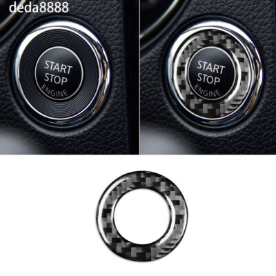 Carbon Fiber Engine Start Stop Button Ring Trim Fit for Nissan X-Trail 2013-2021