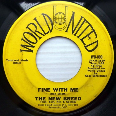 NEW BREED folk psych WORLD UNITED 45 FINE WITH ME the SOUND OF THE MUSIC D1021