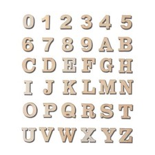 296 Pieces 0.75" Inch Mini Unfinished Wood Alphabet Letters and Wooden Number...
