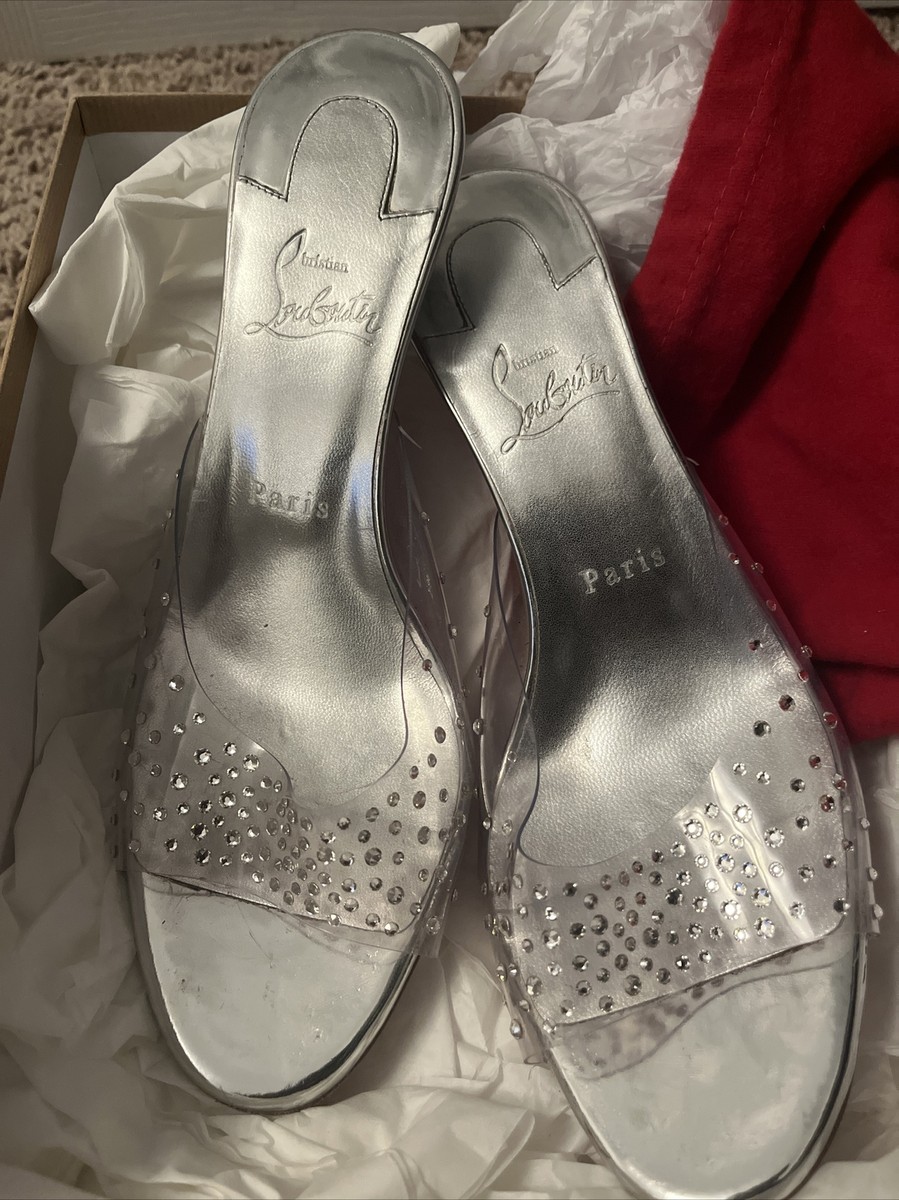 ルブタン レディース ヒール サンダル Degra Mule Strass 85MM Christian Louboutin DEGRAMULE STRASS 85 Crystal Mules