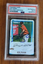 JOE PANIK 2011 BOWMAN DRAFT BDPP68 ROOKIE CARD SIGNED PSA/DNA CERTIFIED