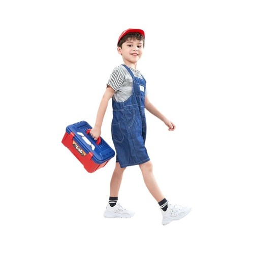 48Pcs Kid Tool Set Pretend Play Toddler Tool Toy Costume &Tool Box belt drill - Picture 6 of 22