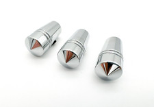 (Set/3) Chrome Metal Pointed Mini Toggle Switch Extension 1" For Peterbilt