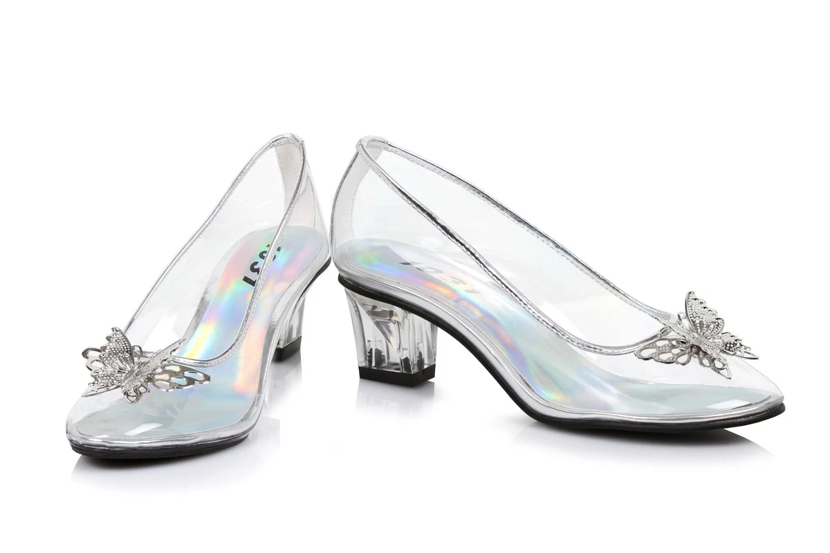 Clear Glass Slippers Princess Cinderella Elsa Costume Shoes Child